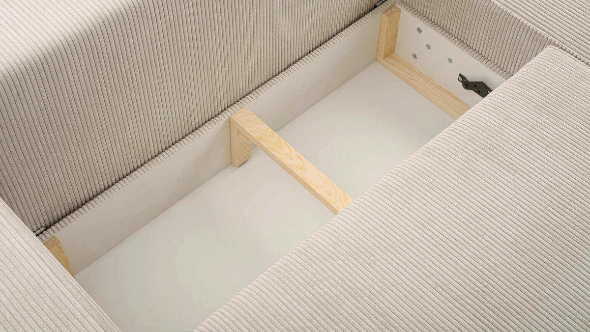 ECKSOFA BRAZIL L Beige Rückenkissen, Schlaffunktion, Rücken echt  - Beige/Schwarz, Design, Kunststoff/Textil (290/200cm) - MID.YOU
