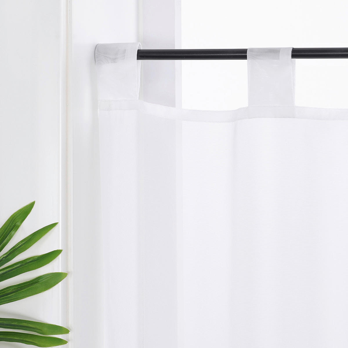 KURZGARDINE   120/60 cm   - Weiß Hochglanz, Basics, Textil (120/60cm) - Joyswahl