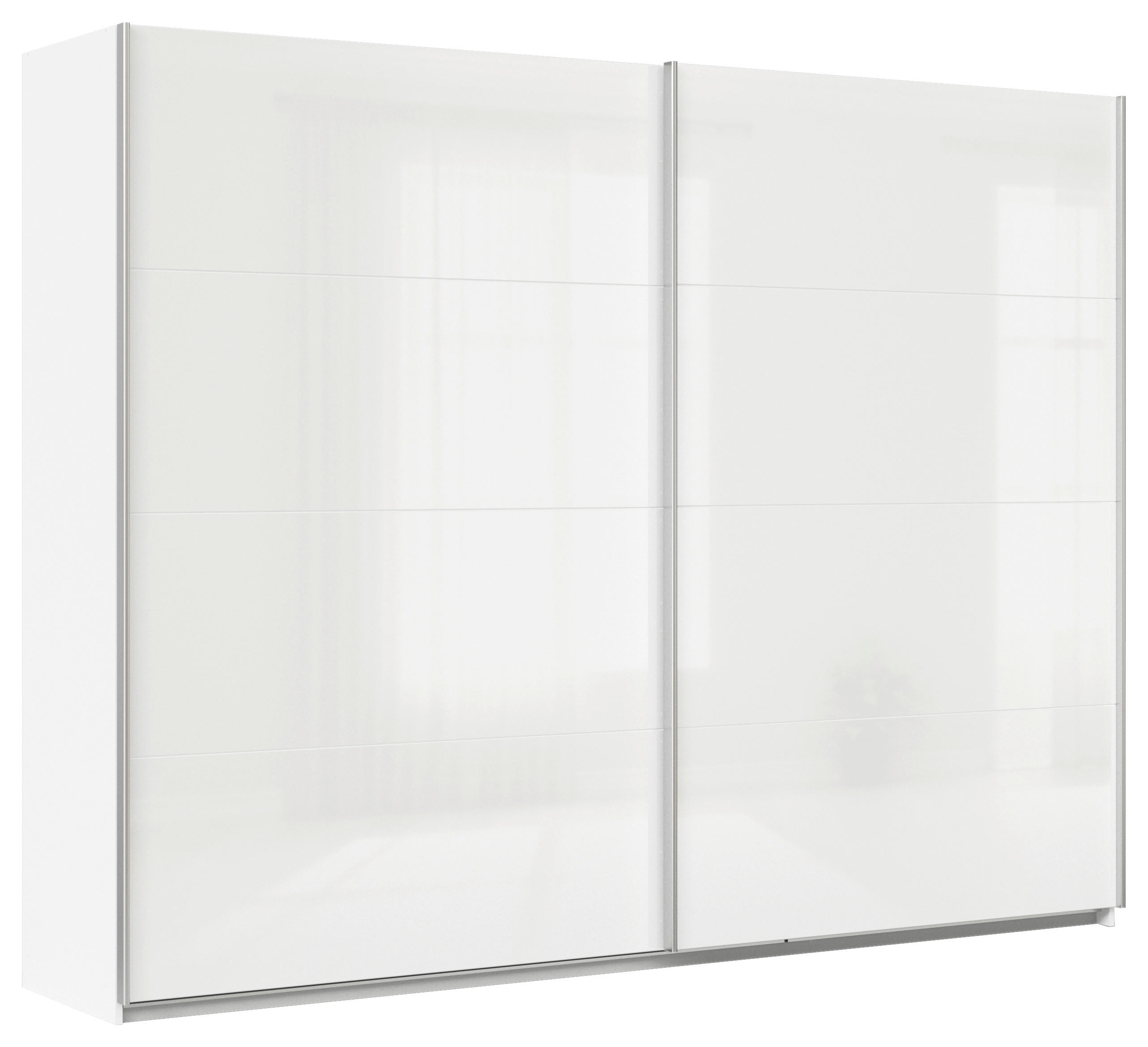Schwebetürenschrank 271cm Feldkirch, Weiß Hochglanz