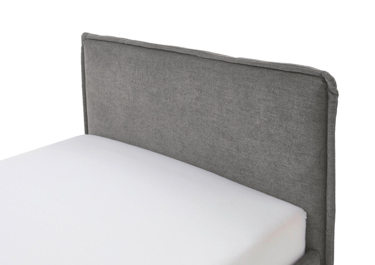 POLSTERBETT 90/200 cm  in Grau  - Eichefarben/Grau, Konventionell, Holz/Textil (90/200cm) - home24