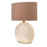 TISCHLEUCHTE Ethno 37,5/20/52 cm   - Hellbraun, Trend, Keramik/Textil (37,5/20/52cm)