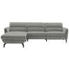 ECKSOFA in Chenille Hellgrau, Grau  187/299 cm  - Hellgrau/Schwarz, Design, Textil/Metall (187/299cm) - Schöner Wohnen