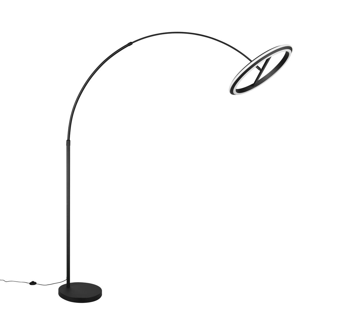 LED-STEHLEUCHTE Amador 45/205 cm   - Schwarz, Design, Metall (45/205cm) - Trio Leuchten