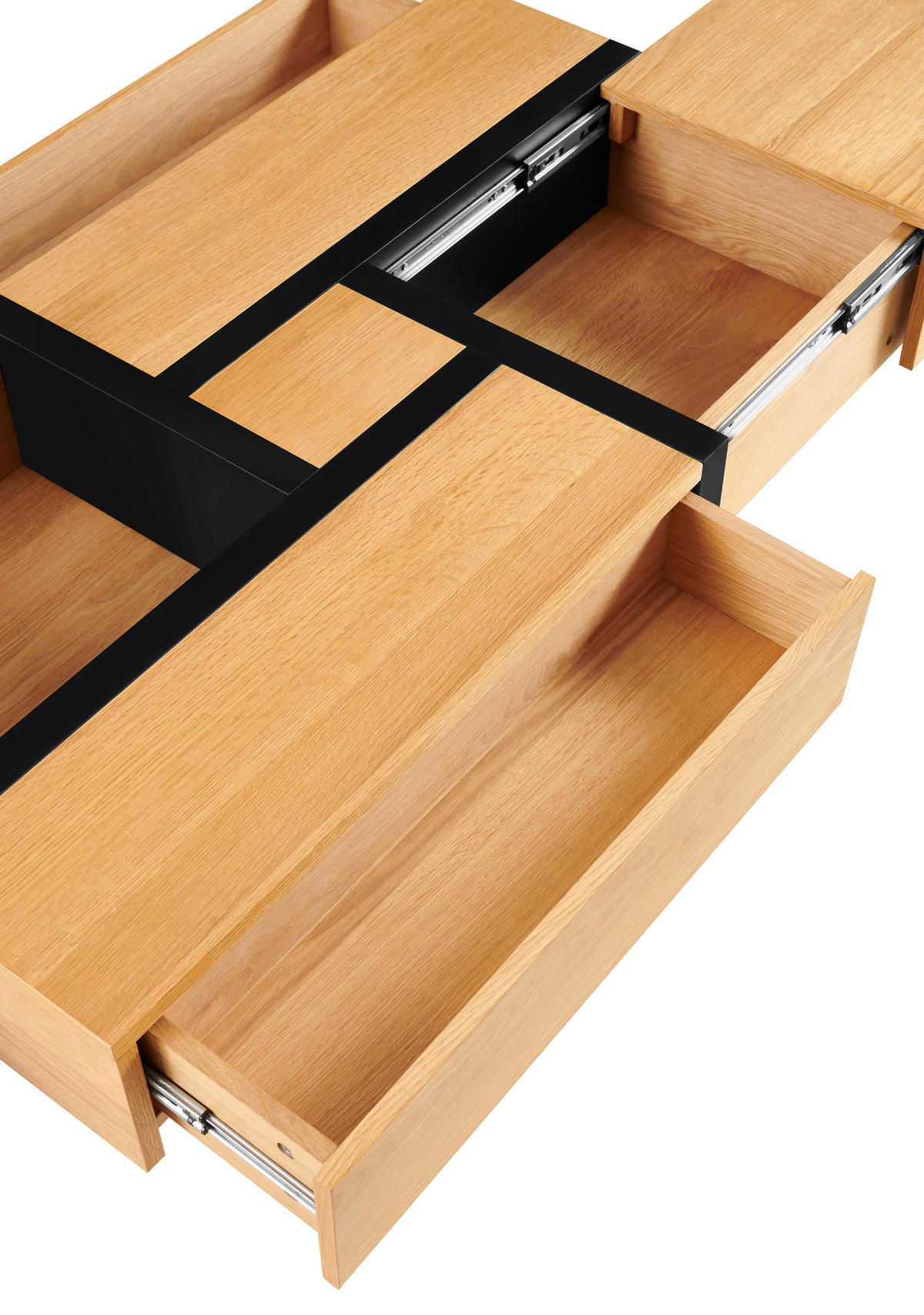 KLUBSKA MIZA, črna, barve hrasta  - črna/barve hrasta, Design, kovina/leseni material (120/65/40cm) - Livetastic