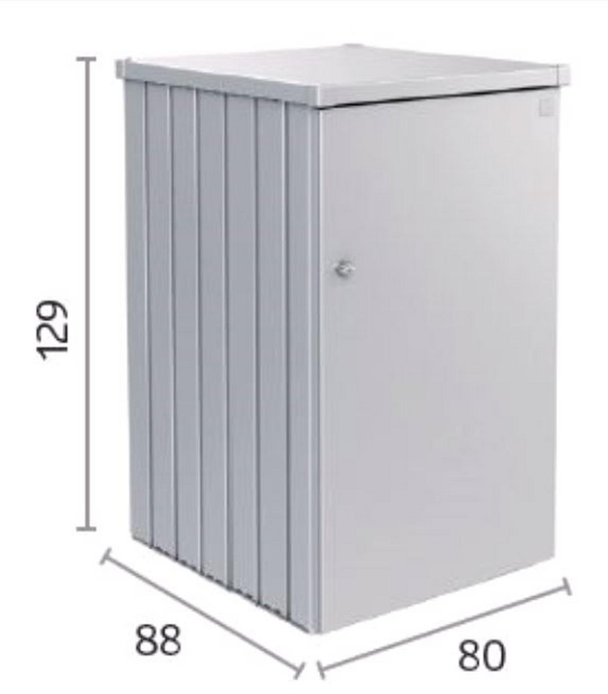 MÜLLTONNENBOX 80/129/88 cm  - Graphitfarben, Basics, Metall (80/129/88cm) - Biohort