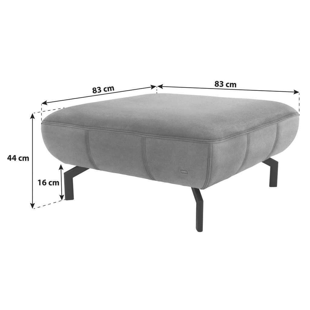Thumbnail - Looks by W.Joop Hocker Looks Xiii, Silber, Textil, Uni, 83x44x83 cm, Made in EU, FSC Mix, Wohnzimmer, Hocker, Sitzhocker