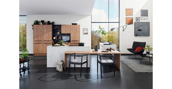 EINBAUKÜCHE   - Grau, Basics, Holzwerkstoff - Novel