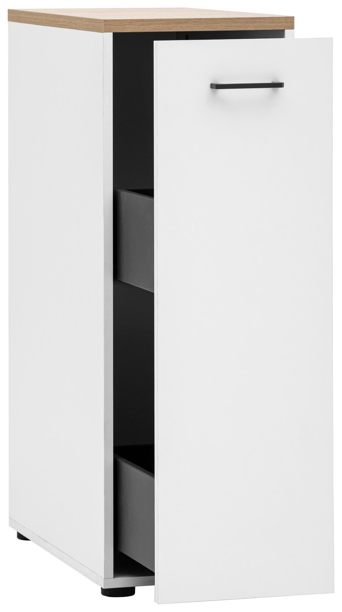APOTHEKERSCHRANK 32,6/95,8/60 cm  in Weiß, Eichefarben  - Eichefarben/Anthrazit, MODERN, Holzwerkstoff/Metall (32,6/95,8/60cm) - MID.YOU