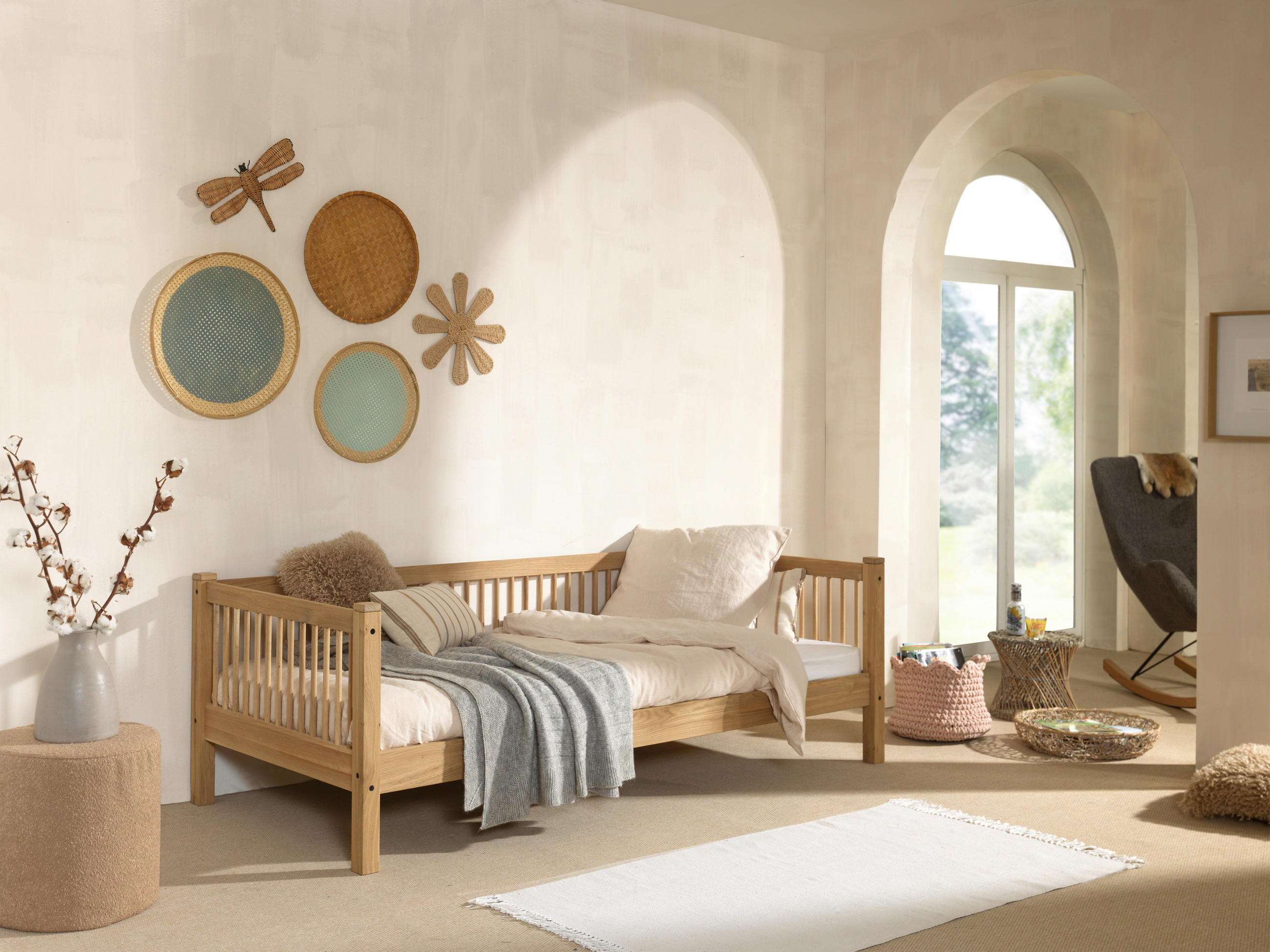 BETT 90/200 cm  in Naturfarben  - Naturfarben, MODERN, Holz (90/200cm) - MID.YOU