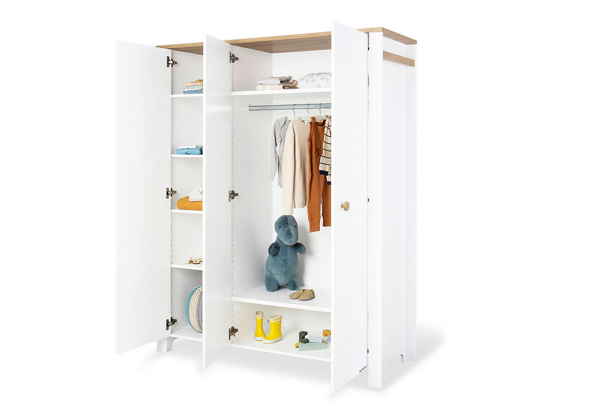 BABYZIMMER LOVA  - Eichefarben/Weiß, Basics, Holz - Pinolino