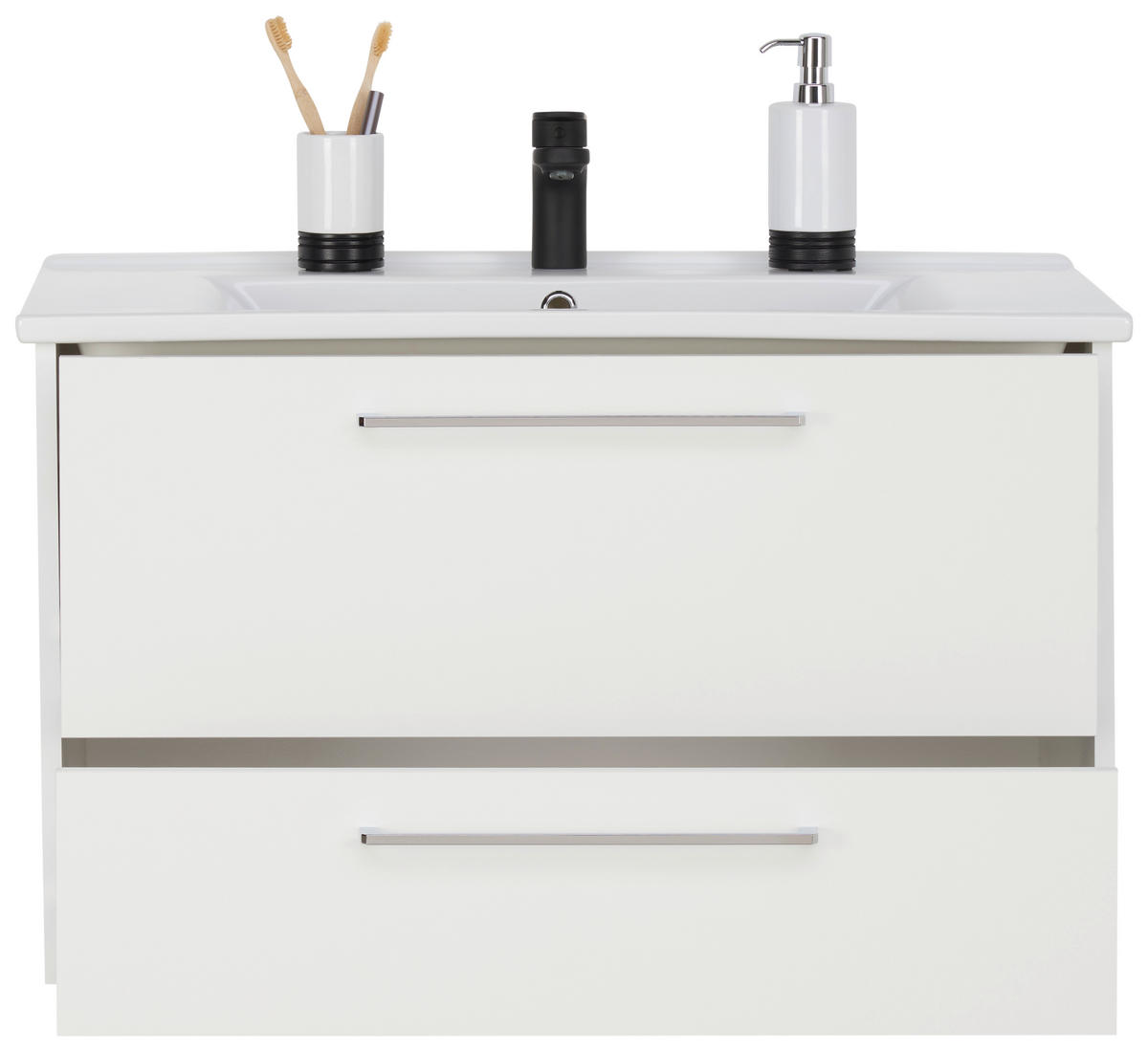 WASCHTISCHKOMBI 85 cm  - Chromfarben/Weiß, KONVENTIONELL, Keramik/Holzwerkstoff (85cm) - Stylife