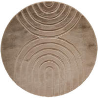 HOCHFLORTEPPICH 160 cm TREVISO Taupe rund  - Taupe, Design, Textil (160cm) - Novel
