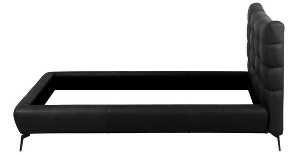 POLSTERBETT 180/200 cm,  in Anthrazit, gepolstertes Kopfteil,  - Anthrazit/Schwarz, Design, Leder/Metall (180/200cm) - Esposa