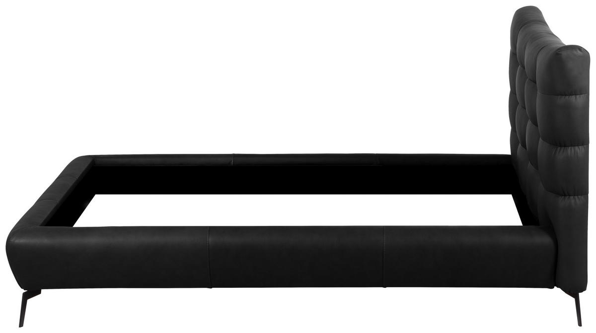 POLSTERBETT gepolstertes Kopfteil Anthrazit 180/200 cm  - Anthrazit/Schwarz, Design, Leder/Metall (180/200cm) - Esposa