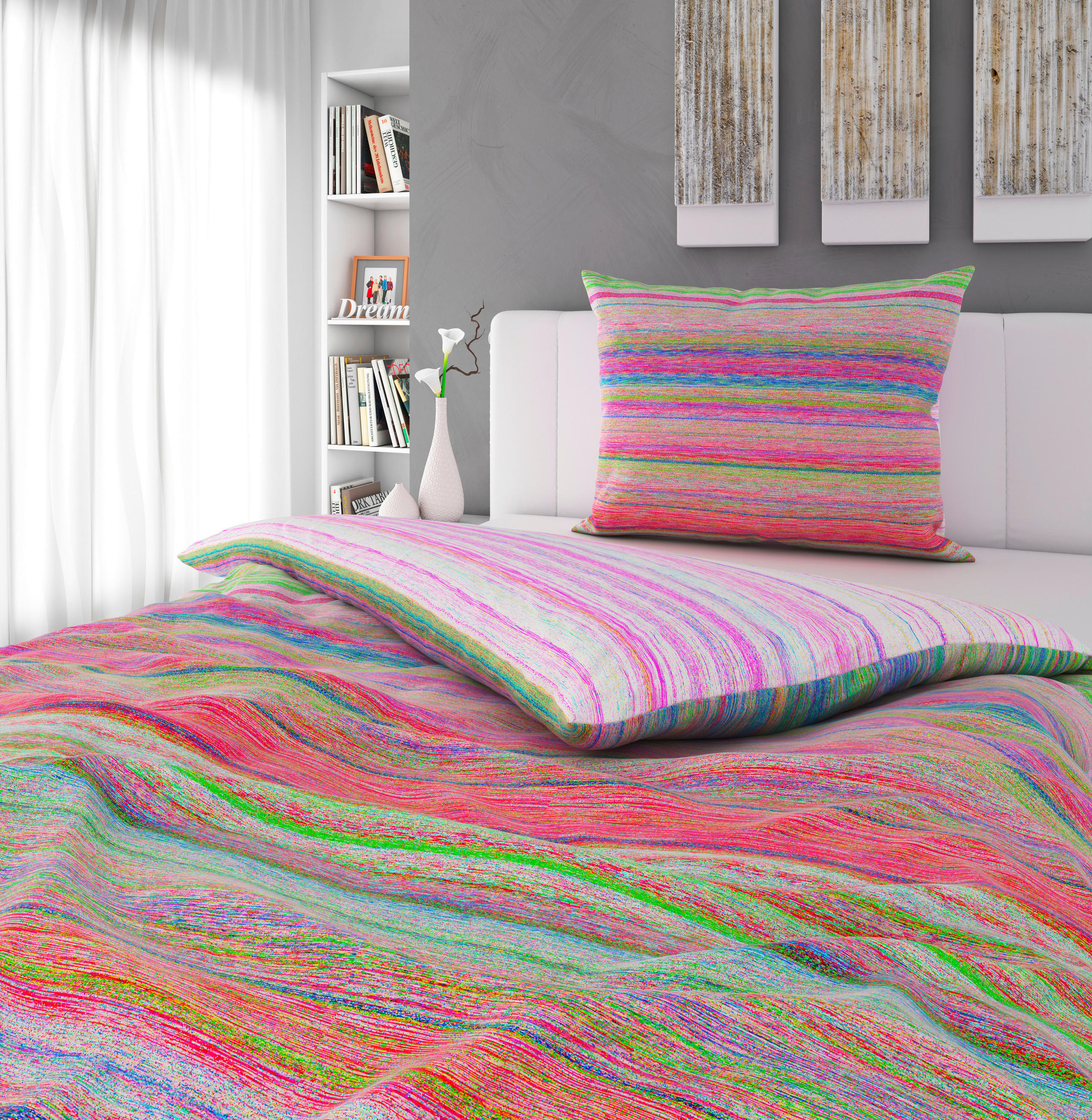 POSTELJINA SUZIE 140/200 cm saten višebojna  - višebojna, Trendi, tekstil (140/200cm) - Esposa