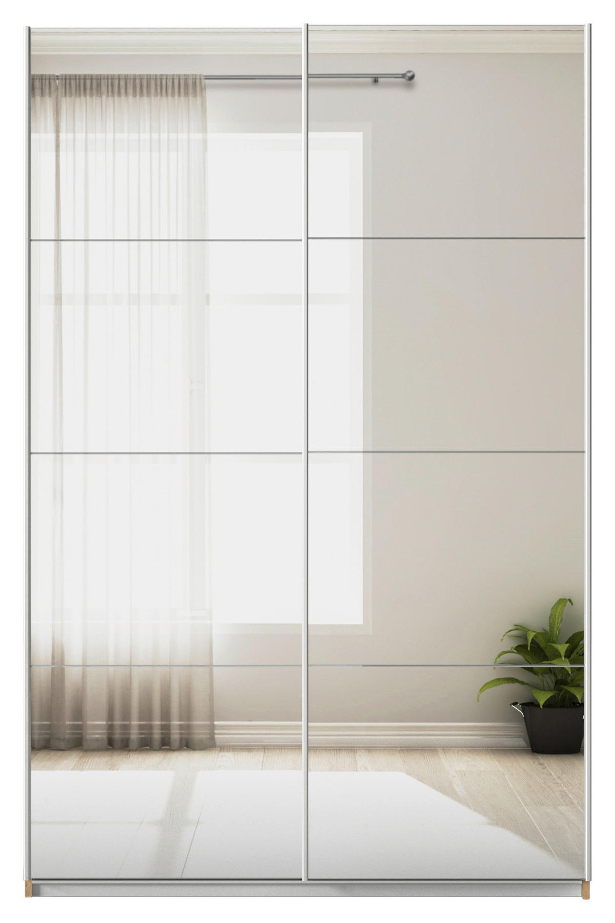 SCHWEBETÜRENSCHRANK  in Eiche Artisan  - Alufarben/Eiche Artisan, KONVENTIONELL, Glas/Holzwerkstoff (136/210/62cm) - Xora