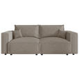 SCHLAFSOFA Cord Beige  inkl. Zierkissen, Bettkasten, Schlaffunktion  - Beige/Schwarz, MODERN, Kunststoff/Textil (250/68/104cm) - Xora