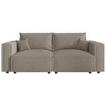 SCHLAFSOFA Cord Beige  inkl. Zierkissen, Bettkasten, Schlaffunktion  - Beige/Schwarz, MODERN, Kunststoff/Textil (250/68/104cm) - Xora