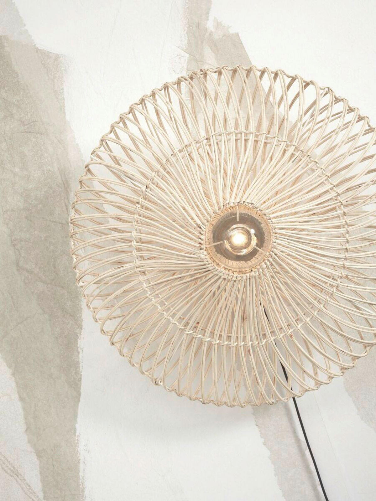 NÁSTĚNNÉ SVÍTIDLO, 55/14 cm  - bílá, Trend, přírodní materiály (55/14cm) - Good & Mojo