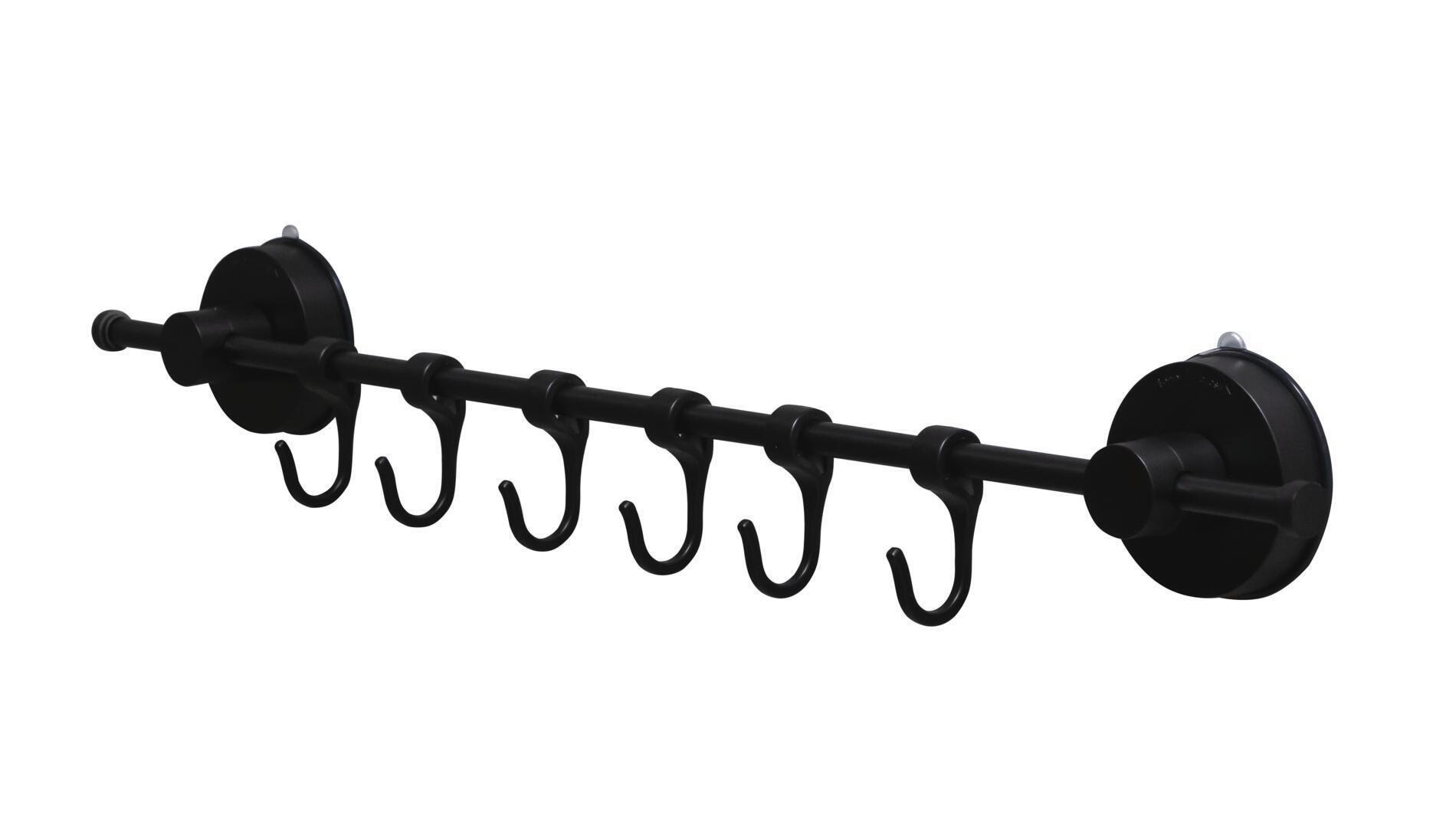 TYČ NA RUČNÍKY - černá, Basics, kov/plast (55,5/8,2/4,7cm) - Sadena