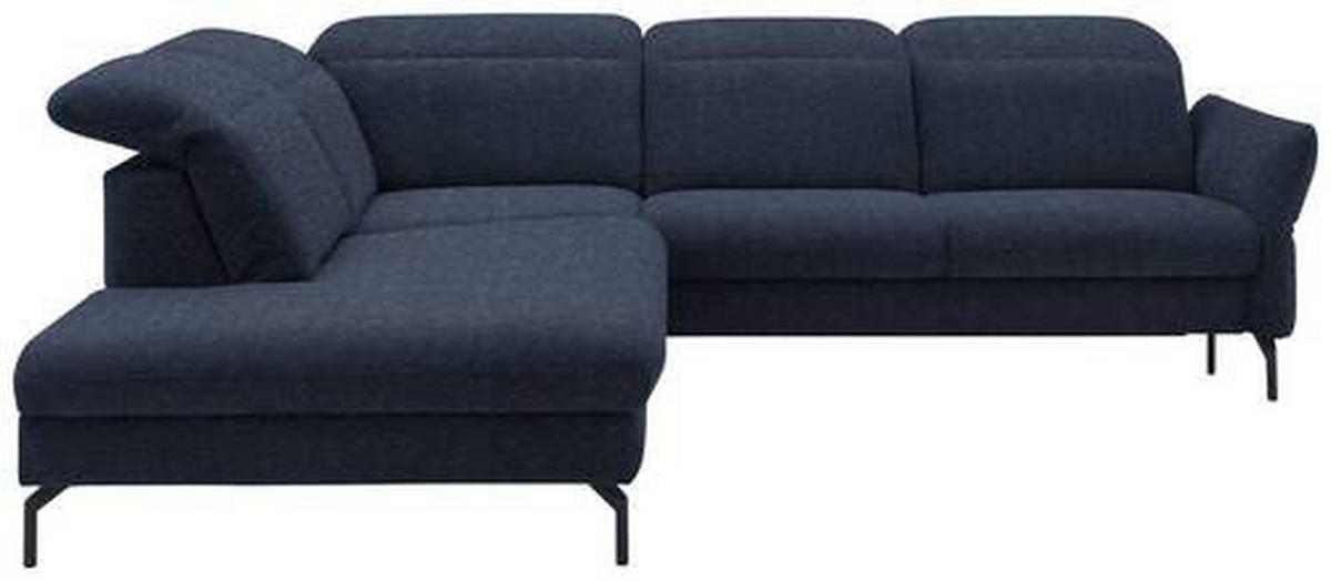 SAROKKANAPÉ textil sötétkék  - sötétkék/fekete, Design, textil/fém (233/299-313cm) - Dieter Knoll