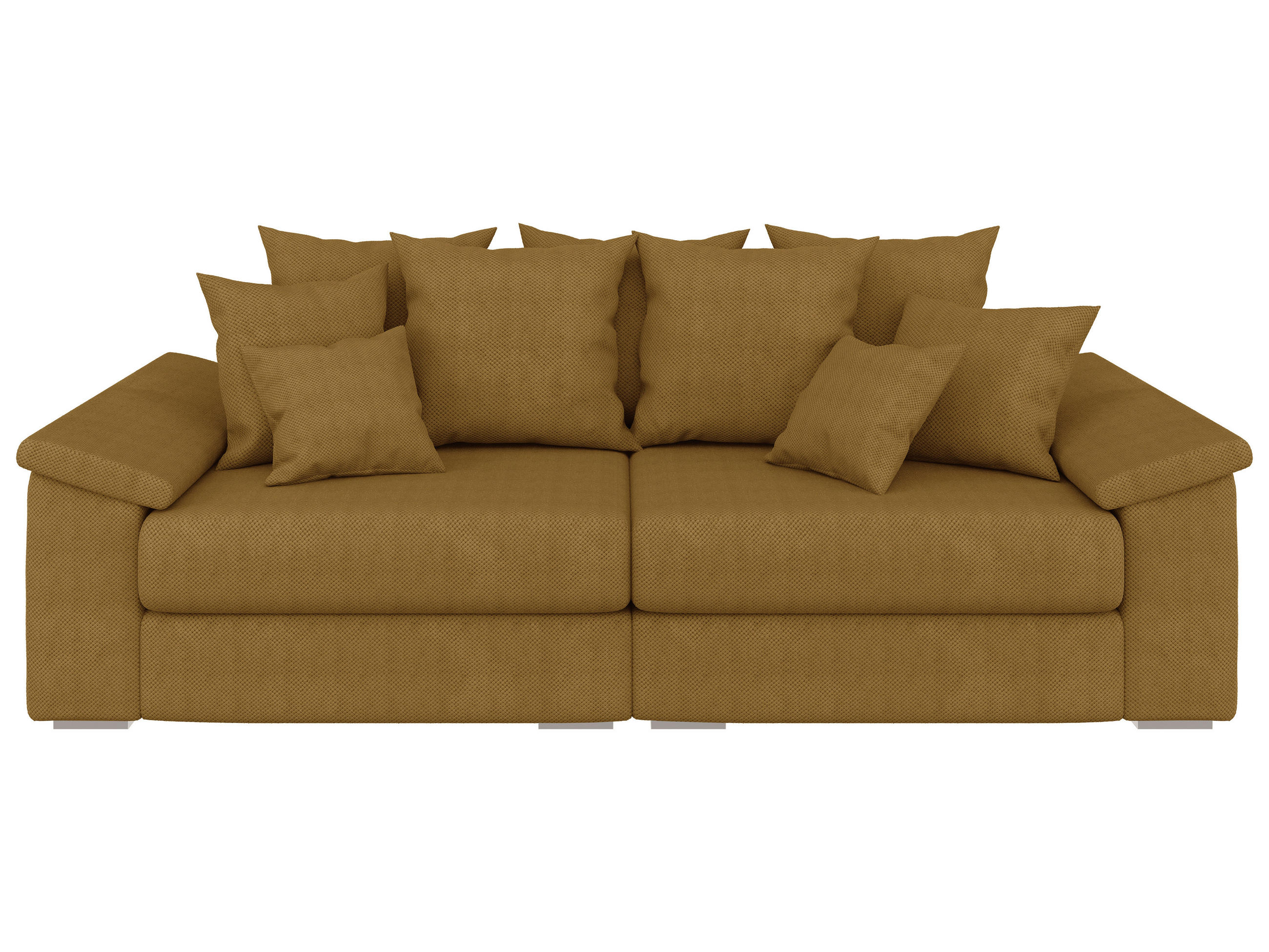 BIGSOFA TERMINI Velours, Webstoff Gelb  - Gelb/Beige, Design, Holz/Textil (260/98/123cm) - MID.YOU