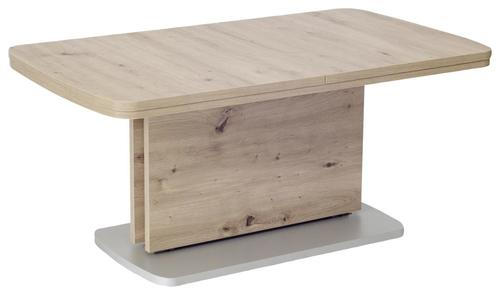 COUCHTISCH 110/63/53 cm Silberfarben, Eichefarben  - Eichefarben/Silberfarben, KONVENTIONELL, Holzwerkstoff (110/63/53cm) - Venda