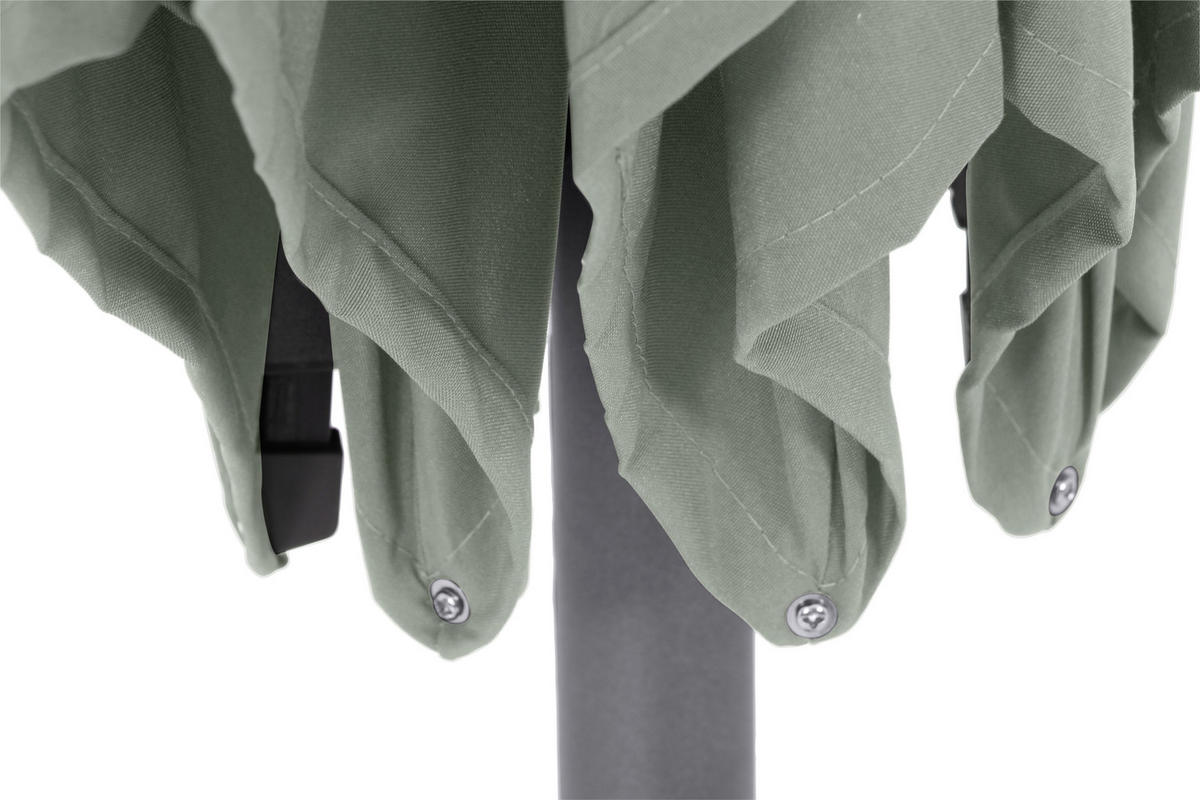 SONNENSCHIRM 300 cm  - Anthrazit/Olivgrün, KONVENTIONELL, Textil/Metall (300/200cm) - Siena Garden
