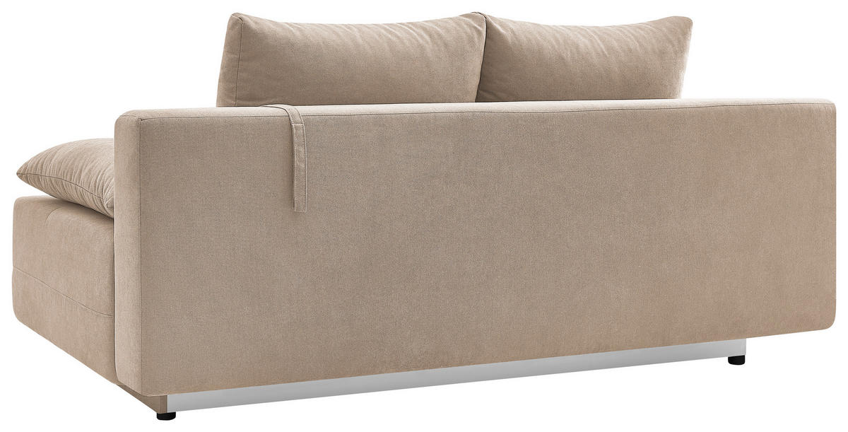 SCHLAFSOFA LUMOS Samt Braun  inkl. Rückenkissen, Armlehnenkissen, Schlaffunktion, Rücken echt, Stauraum  - Naturfarben/Braun, Design, Textil (206/96/96cm) - P & B