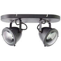 DECKENSTRAHLER 36/18,5/14 cm   - Transparent/Schwarz, LIFESTYLE, Glas/Metall (36/18,5/14cm) - Brilliant