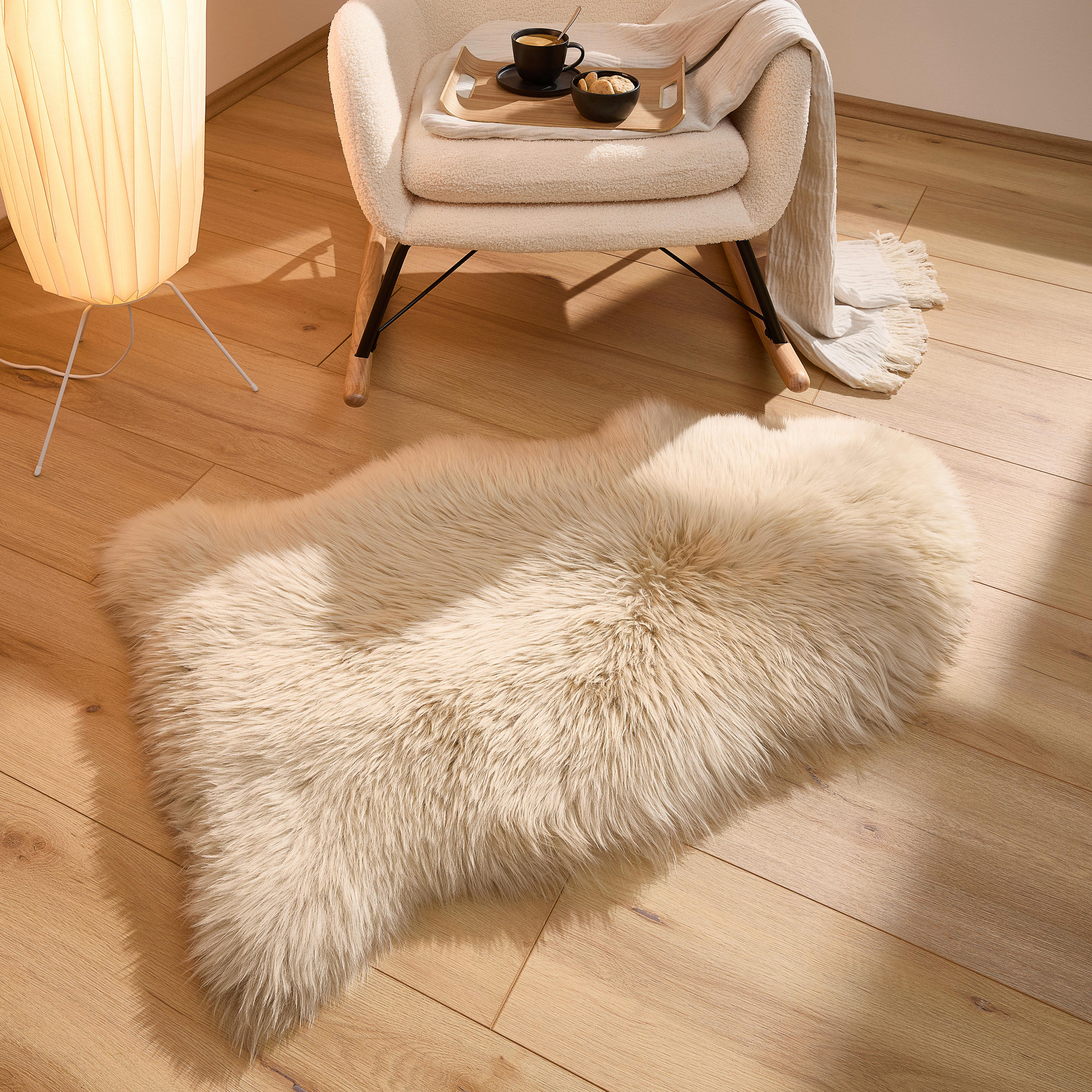 SCHAFFELL 60/90 cm Beige  - Beige, Trend, Fell (60/90cm) - Linea Natura