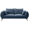 2-SITZER-SOFA in Webstoff Dunkelblau  - Schwarz/Dunkelblau, Modern, Textil/Metall (208/86/118cm) - MID.YOU
