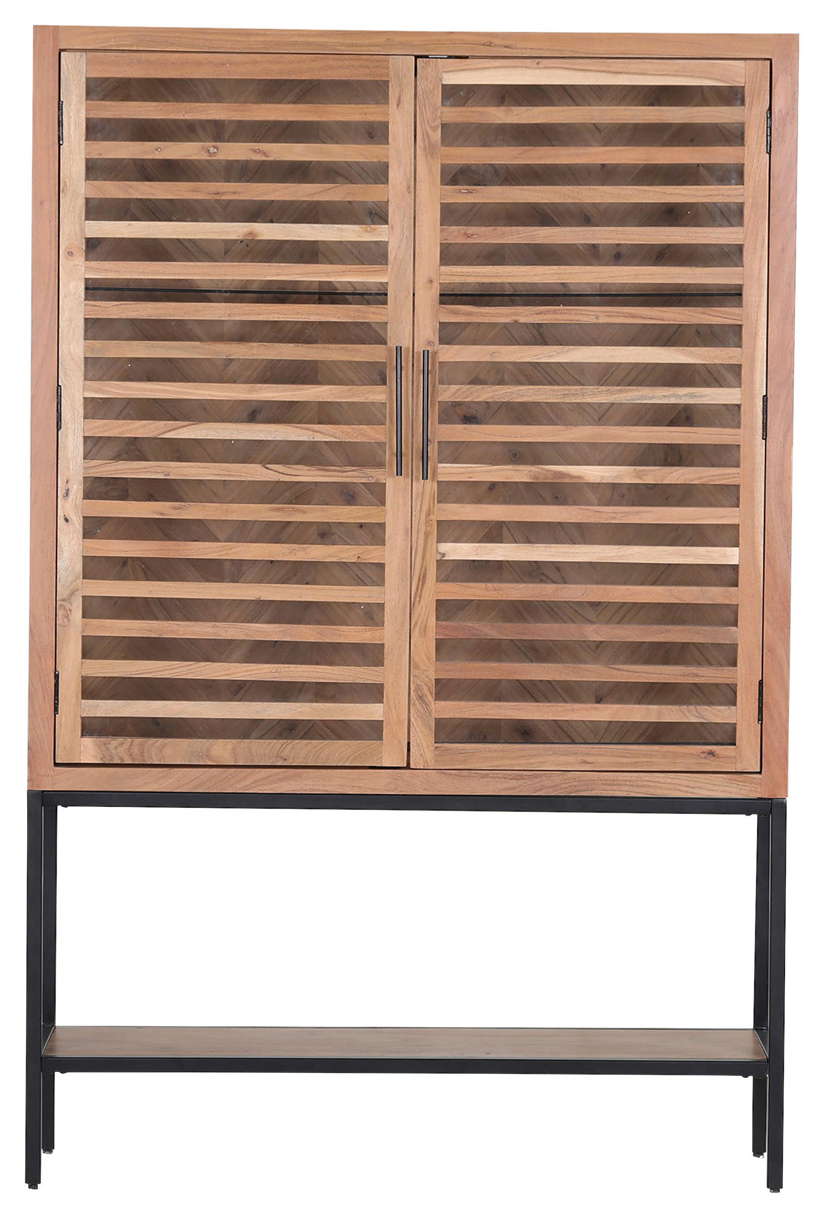 HIGHBOARD  in 100/160/43 cm  - Schwarz/Braun, LIFESTYLE, Glas/Holz (100/160/43cm) - Landscape