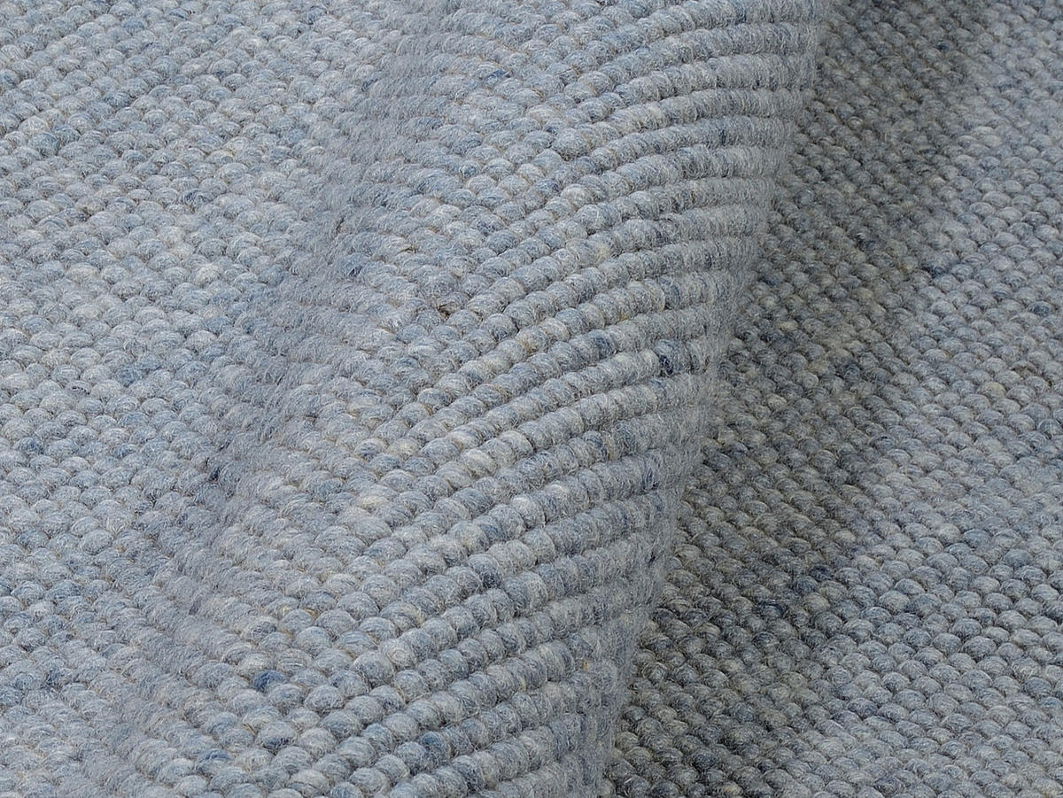 HANDWEBTEPPICH 150/150 cm Helsinki Blau, Grau  - Blau/Grau, Basics, Textil (150/150cm) - Linea Natura