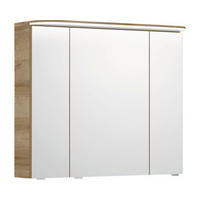 SPIEGELSCHRANK 85,2/72,3/17 cm  - Chromfarben/Eichefarben, KONVENTIONELL, Glas/Holzwerkstoff (85,2/72,3/17cm) - Pelipal