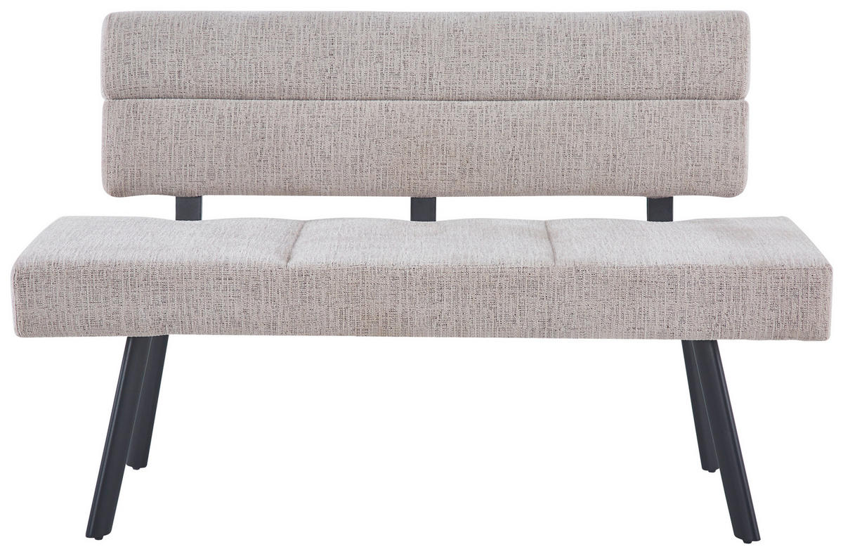SITZBANK in Metall, Textil Beige  - Beige/Schwarz, KONVENTIONELL, Textil/Metall (140/88/62cm) - MID.YOU