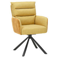 ARMLEHNSTUHL  Stoffauswahl, Sitzfläche 180° drehbar, automatische Rückholfunktion Mikrofaser  - Gelb/Dunkelgelb, KONVENTIONELL, Textil/Metall (58/94/67cm) - Boxxx