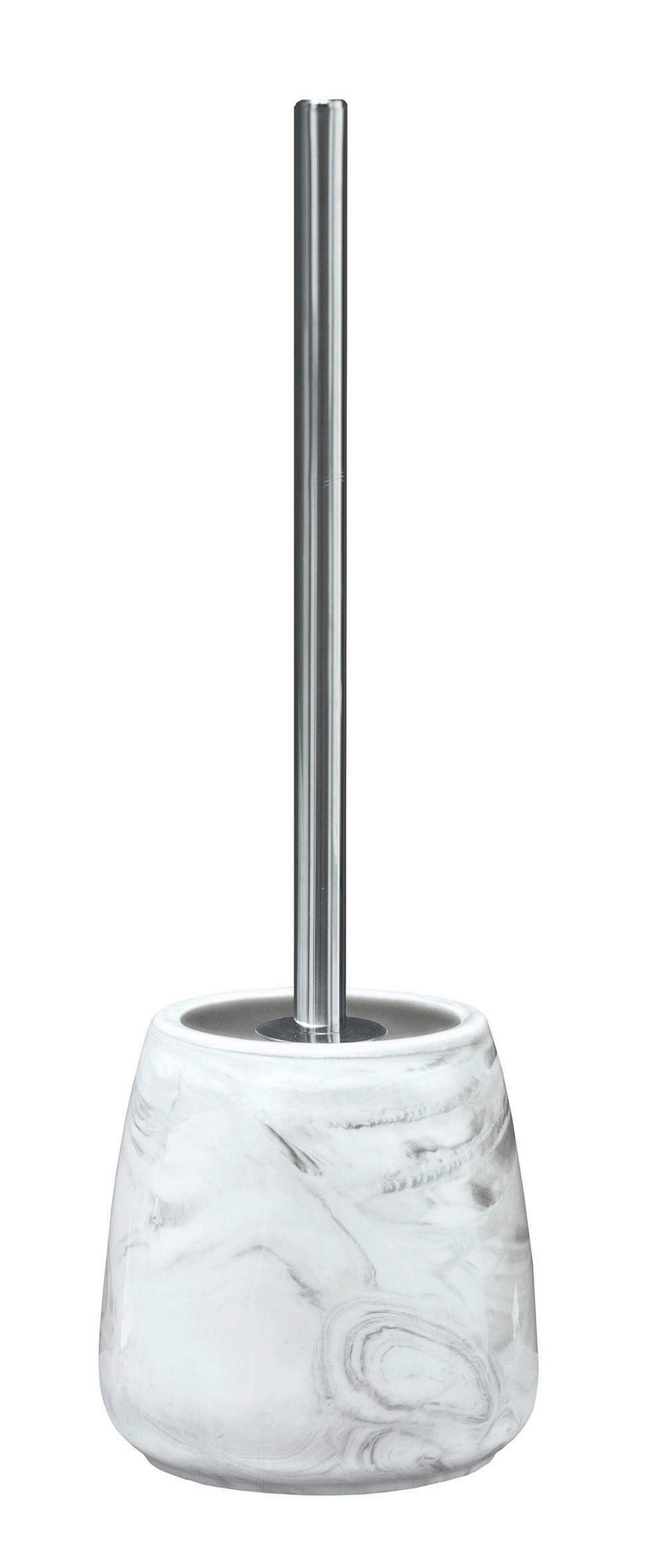 WC-BÜRSTENGARNITUR in Kunststoff  Kunststoff   - Chromfarben/Weiss, Lifestyle, Kunststoff/Stein (13,5/41,5cm) - Kleine Wolke