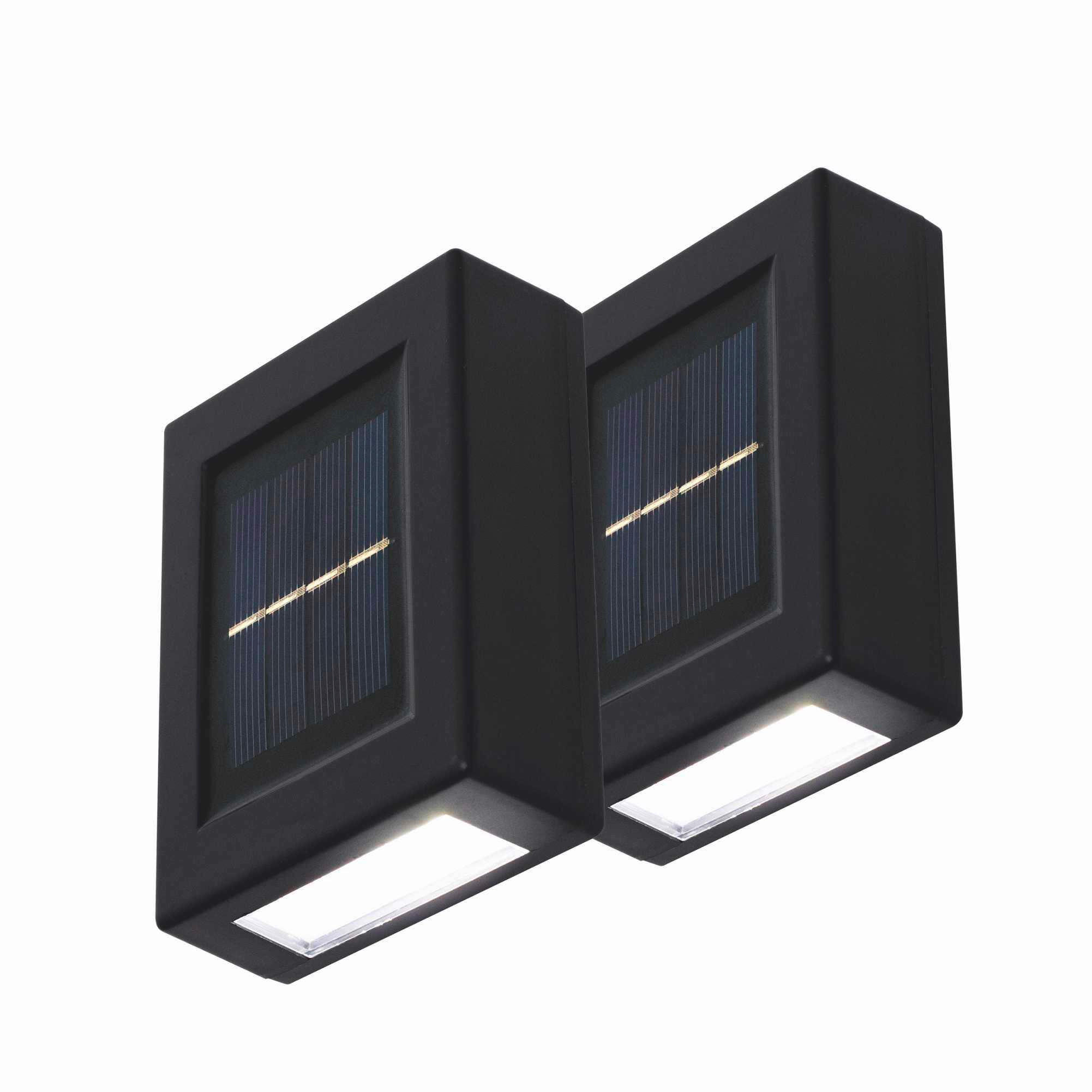 SZOLÁRLÁMPA SZETT 2 részes  - fekete, Basics, fém (7/10/10cm)