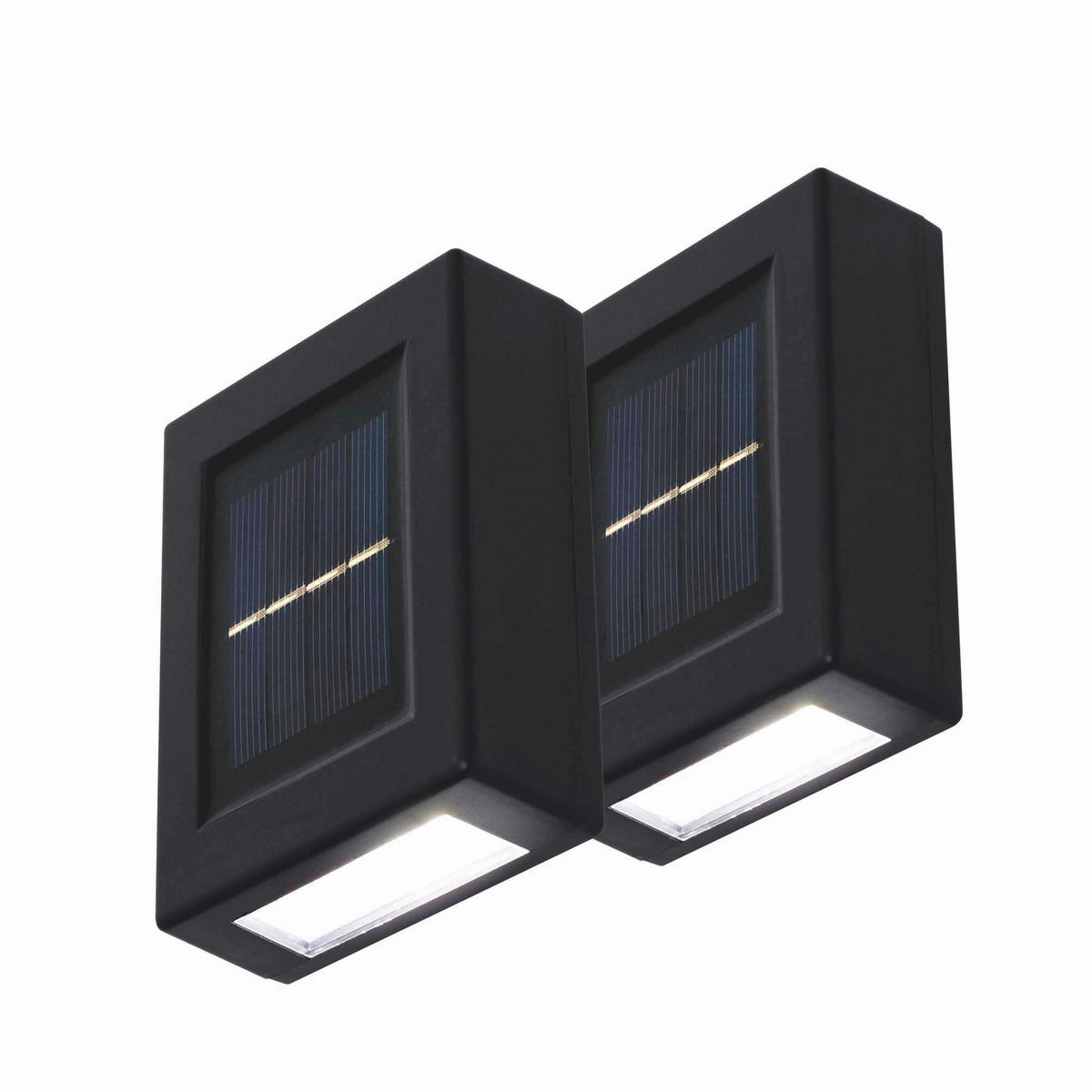 SZOLÁRLÁMPA SZETT 2 részes  - fekete, Basics, fém (7/10/10cm)