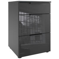 NACHTSCHRANK 41/61/41 cm  - Schwarz/Graphitfarben, Design, Glas/Holzwerkstoff (41/61/41cm) - Stylife