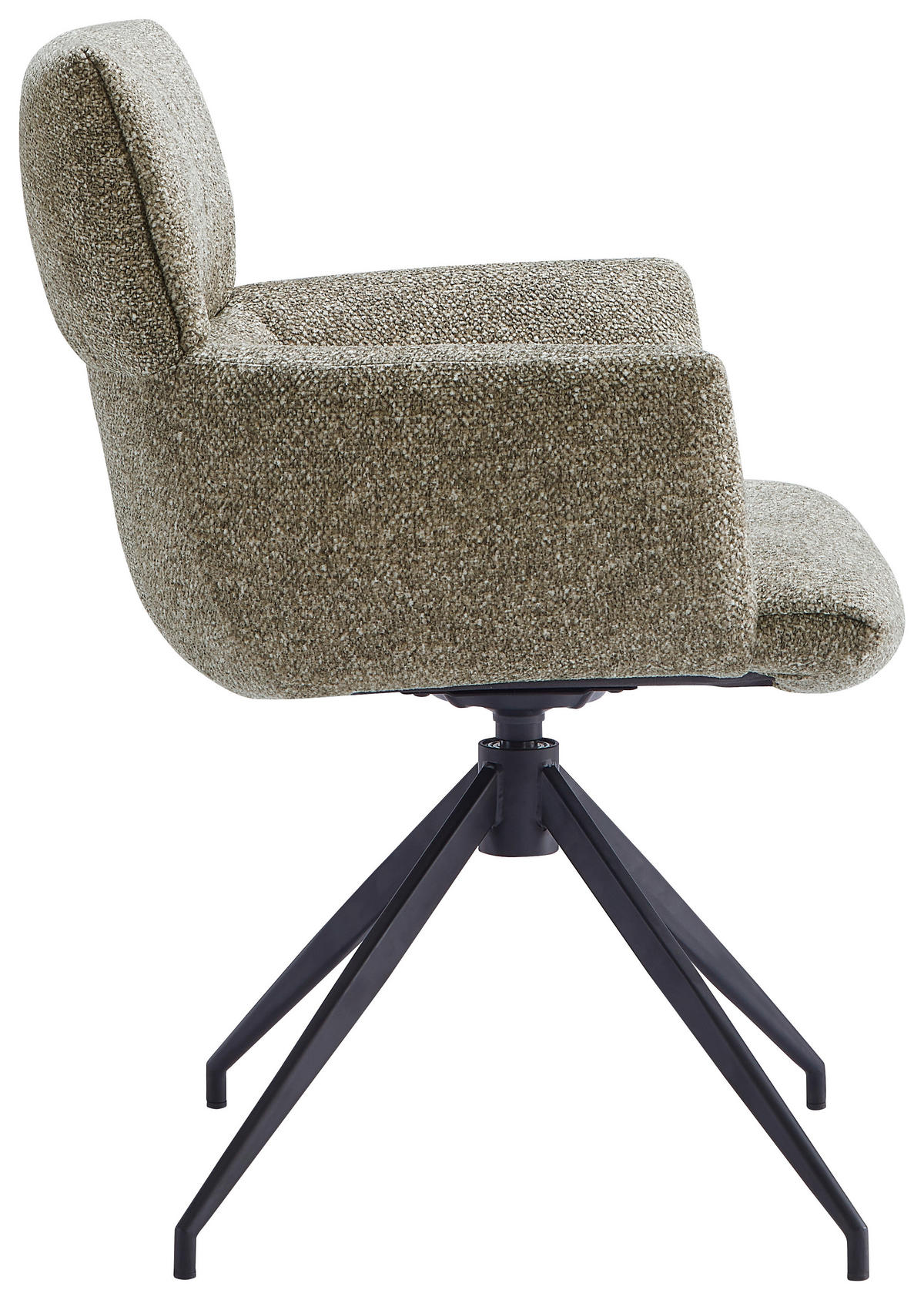 STOL MED ARMSTÖD järn linneimitation  - cappuccino/svart, Design, metall/textil (64/86/63cm) - Dieter Knoll