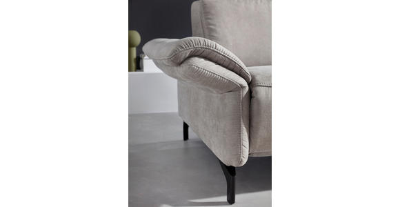 2-SITZER-SOFA Lederlook Hellgrau - Hellgrau/Schwarz, KONVENTIONELL, Textil/Metall (194/103/92cm) - Dieter Knoll