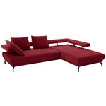 ECKSOFA Fino in Chenille Rot  305/224 cm  - Rot/Schwarz, Design, Textil/Metall (305/224cm) - Dieter Knoll