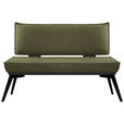 SITZBANK 153/90/65 cm Webstoff Schwarz, Olivgrün Buche massiv  - Schwarz/Olivgrün, Basics, Holz/Textil (153/90/65cm) - Carryhome
