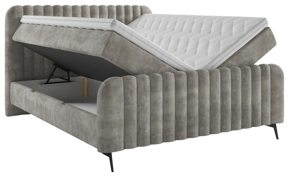 BOXBETT 160/200 cm  in Braun  - Schwarz/Braun, MODERN, Holz/Holzwerkstoff (160/200cm) - MID.YOU