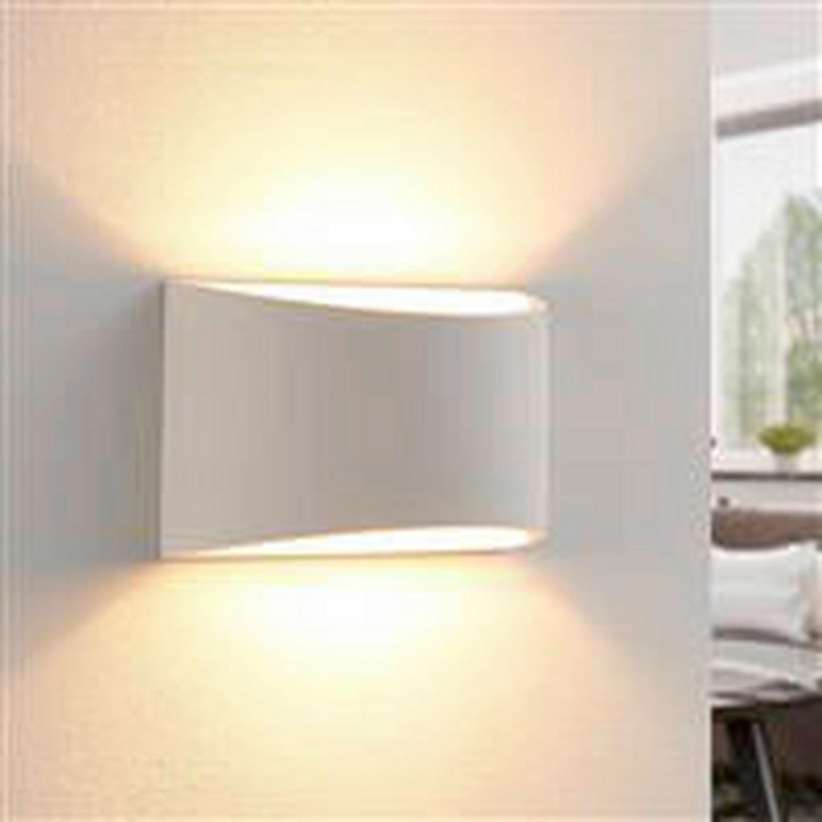 WANDLEUCHTE Alessia 20/8,5/12 cm  - Weiß, Basics, Stein (20/8,5/12cm) - Novel