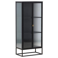 HÖG BYRÅ  i 70/160/40 cm  - svart, Design, metall/glas (70/160/40cm) - Livetastic