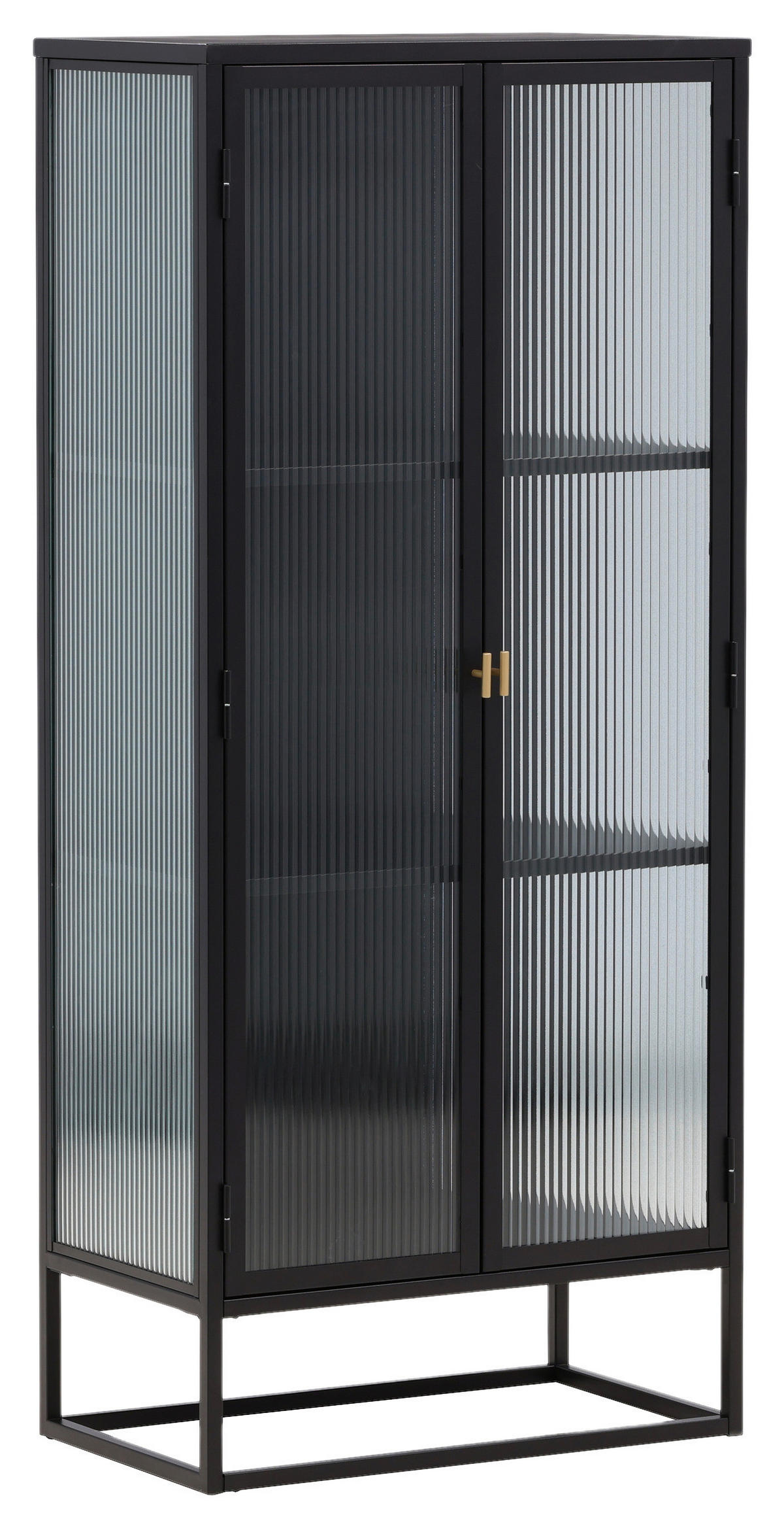 HÖG BYRÅ  i 70/160/40 cm  - svart, Design, metall/glas (70/160/40cm) - Livetastic