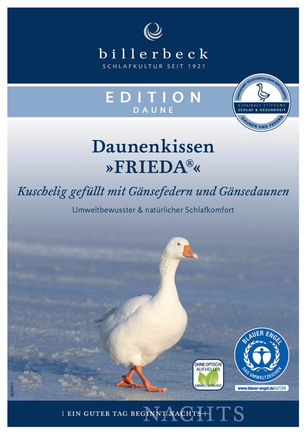 KOPFKISSEN 40/80 cm Frieda Gänsedaunen, Gänsefedern  - Weiß, Basics, Textil (40/80cm) - Billerbeck